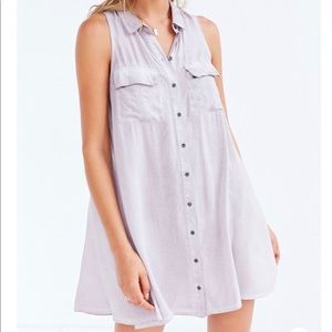 Silence & Noise Button Down Lilac Swing Dress